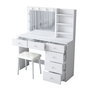 Hanah Home Mesa de Maquillaje con 10 Focos y Puff Blanco